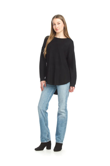 Papillon ST-13205 Shirt Hem Sweater - Black