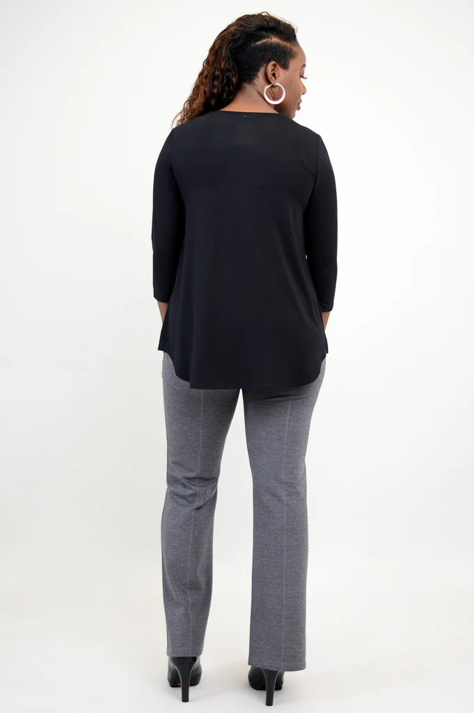 Blue Sky - Jackie 3/4 Sleeve Top - Bamboo - Black